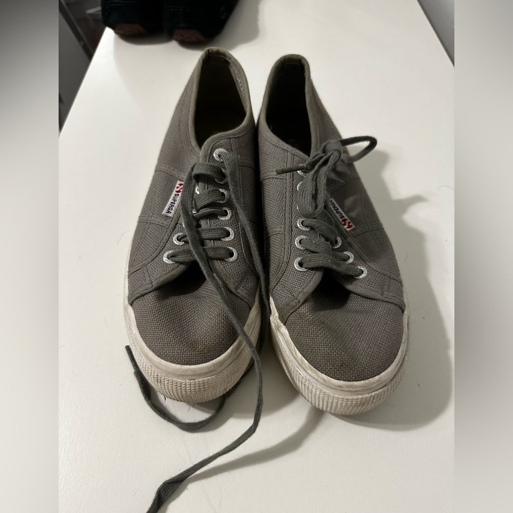 Superga Men's Charcoal Canvas Sneakers